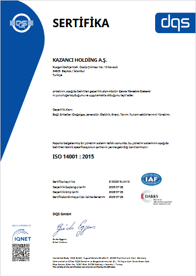 ISO 14001 Çevre Yönetim Sistemi Sertifikası